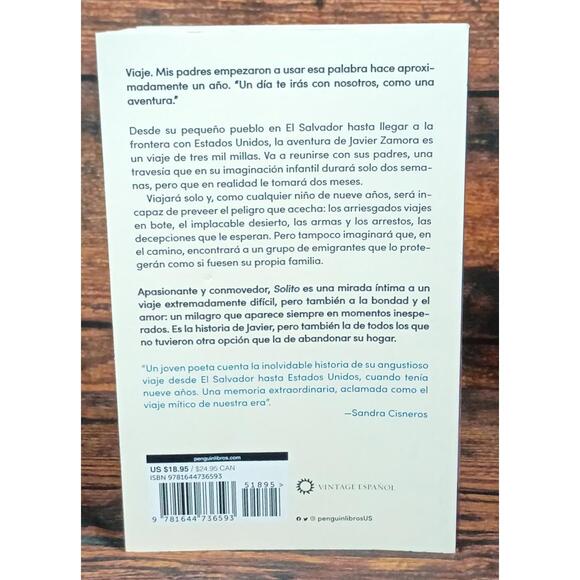 Solito by Javier Zamora - Memoir Book - Picture 3 of 9